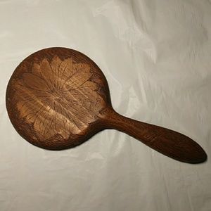 Antique Dresser Vanity/Hand Mirror Carved Wood